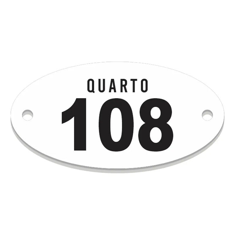 Placa Acrílico Personalizada Porta Quarto Hotel Pousada 4un