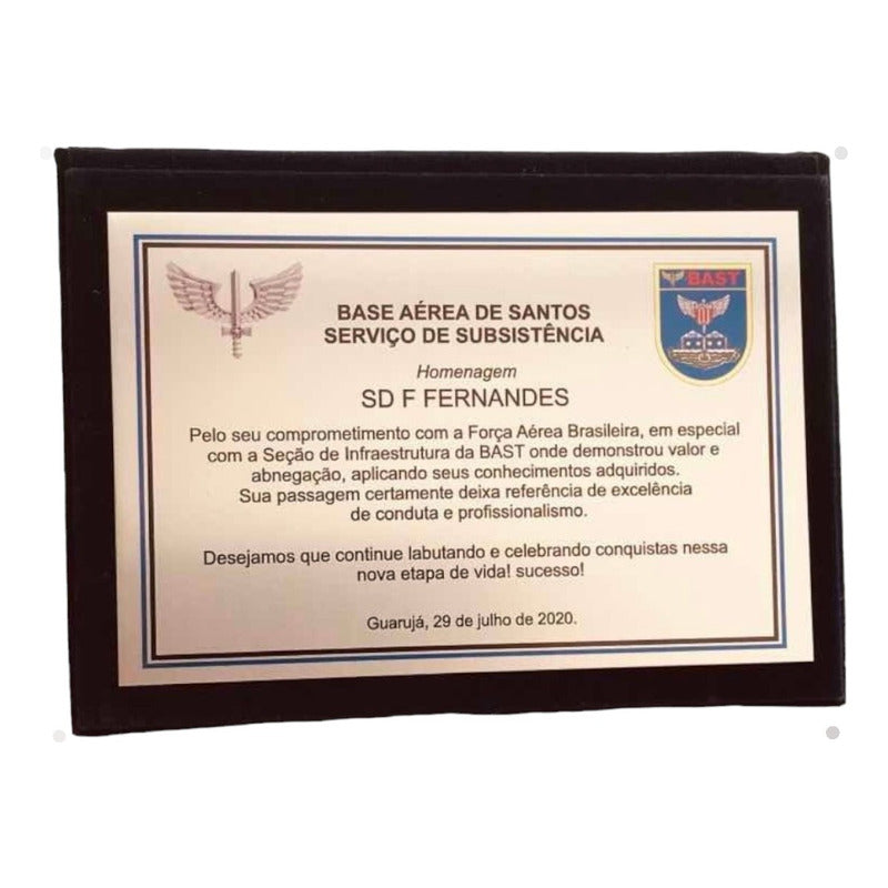 Placa De Homenagem Placa De Homenagem