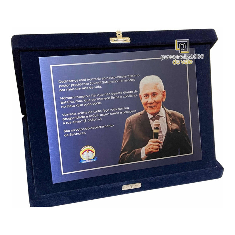 Placa De Homenagem Aço Escovado - Diretoria