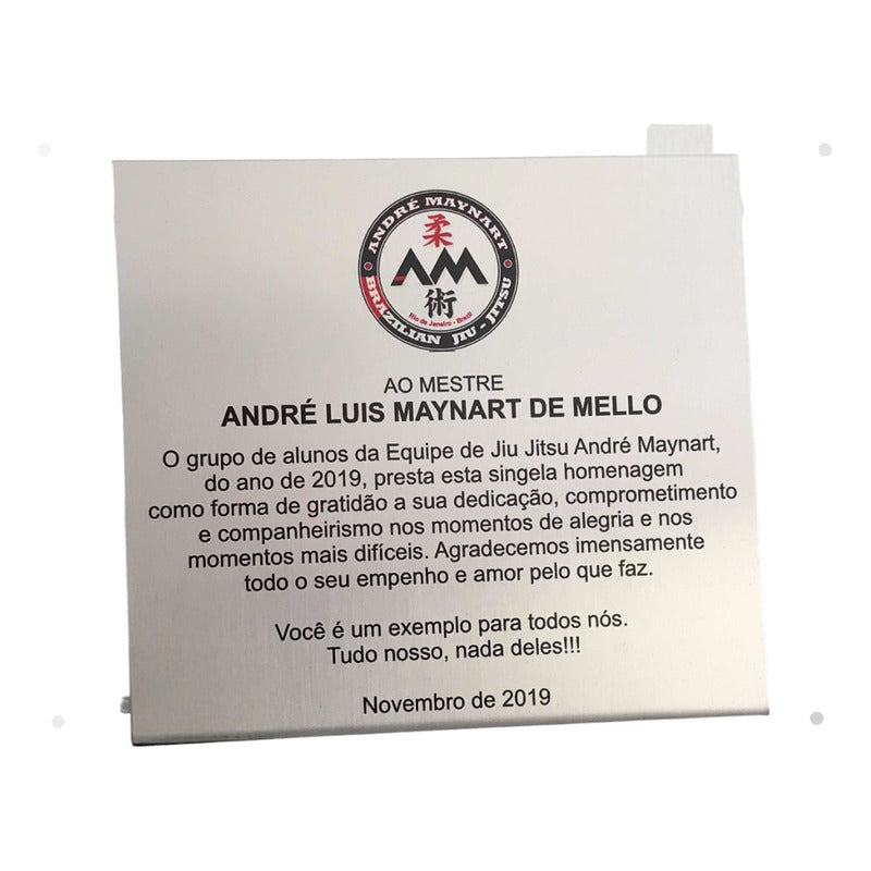 Placa De Homenagem Em Inox