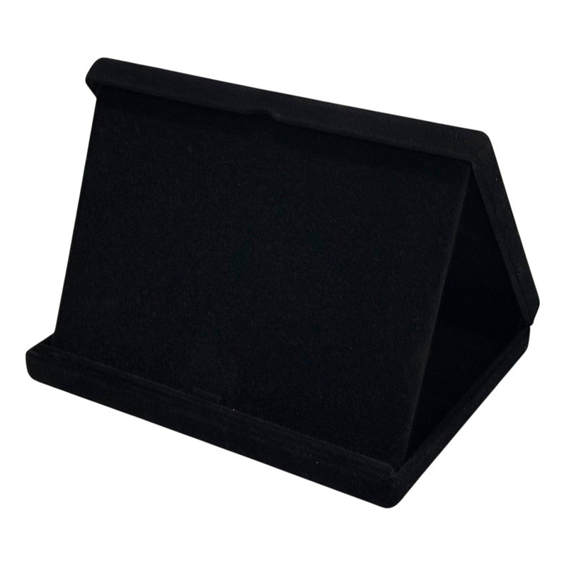 Estojo De Veludo P/placa De Homenagem 18x12cm C Aba - Preto