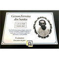 Placa Em Inox Baixo Relevo Placa Retangular Com Moldura E Foto