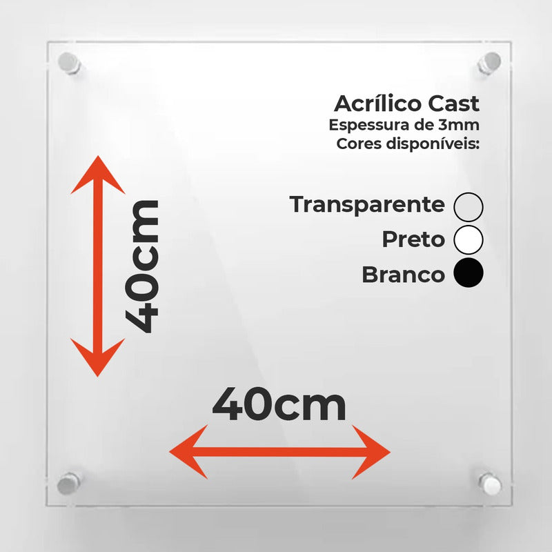 Placa Personalizada Logo Marca Em Acrílico 40 X 40 Cm