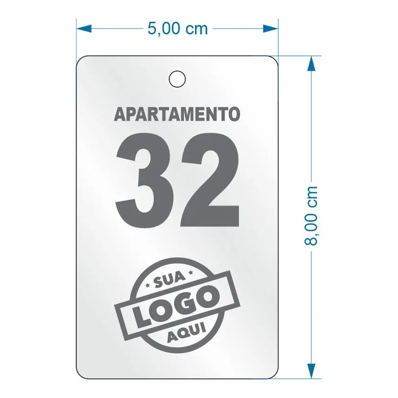 Chaveiro Personalizado Hotel Pousada Escola Acrilico C/20pç Transparente