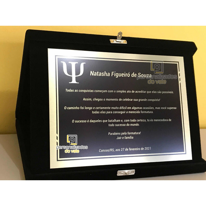 Placa De Homenagem Dourada