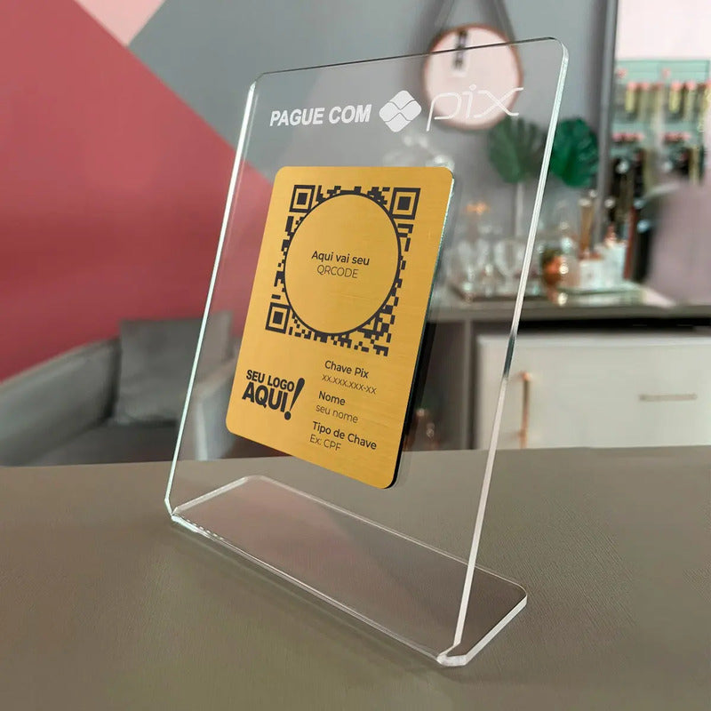 Placa Pix Para Pagamento Qrcode Em Acrílico