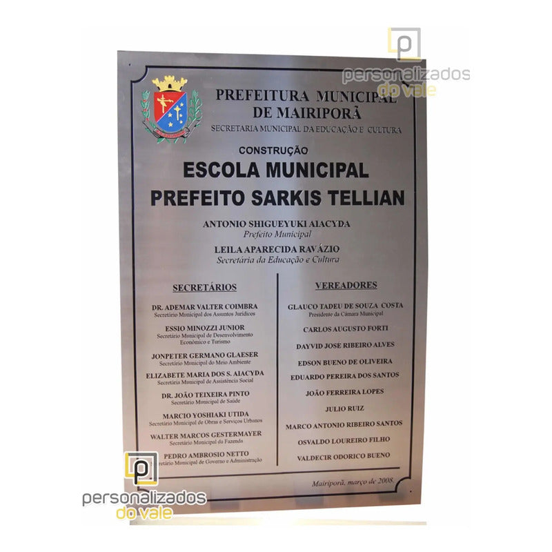Placa De Inauguração