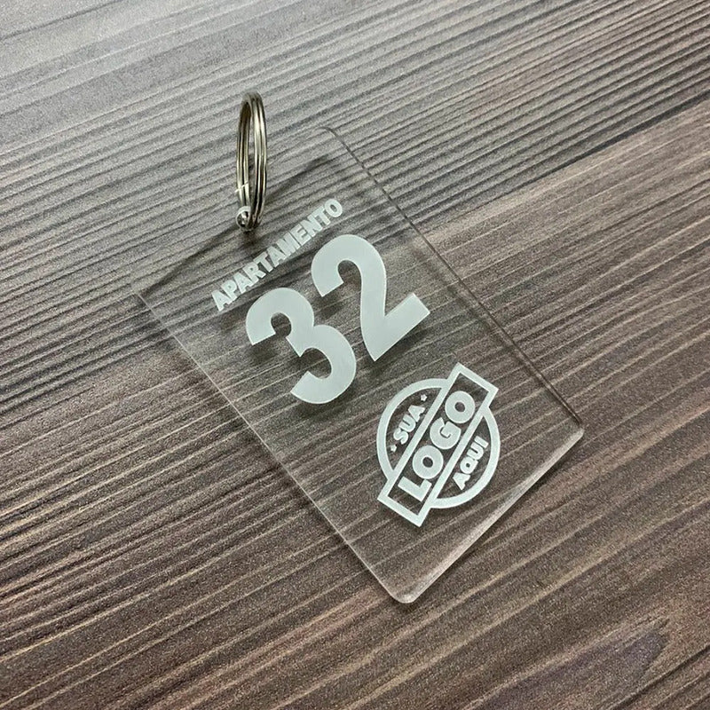 Chaveiro Personalizado Hotel Pousada Escola Acrilico C/20pç Transparente