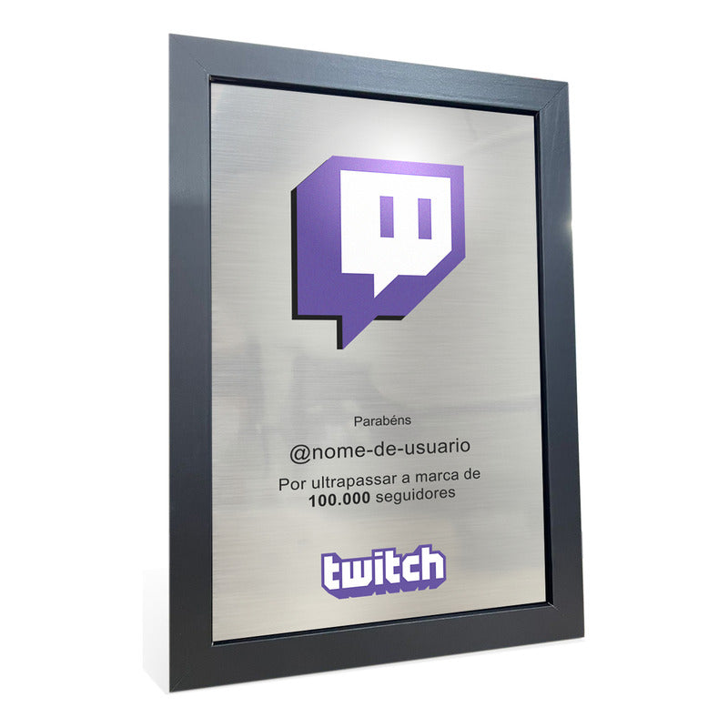 Quadro Placa Twitch Personalizado Inscritos + Nome