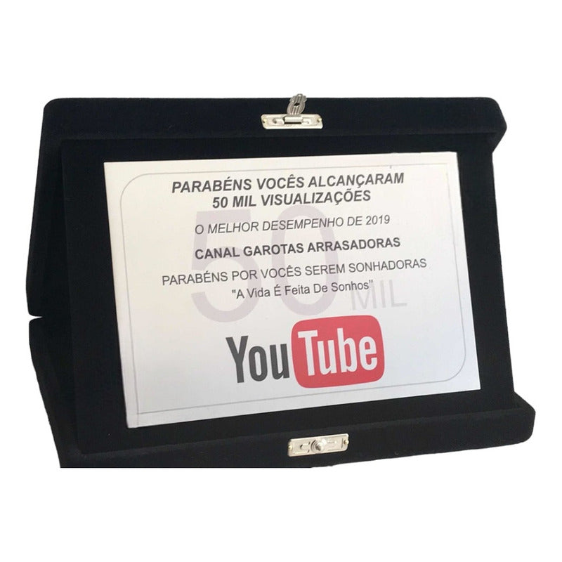 Placa De Homenagem You Tube Placa Comemorativa