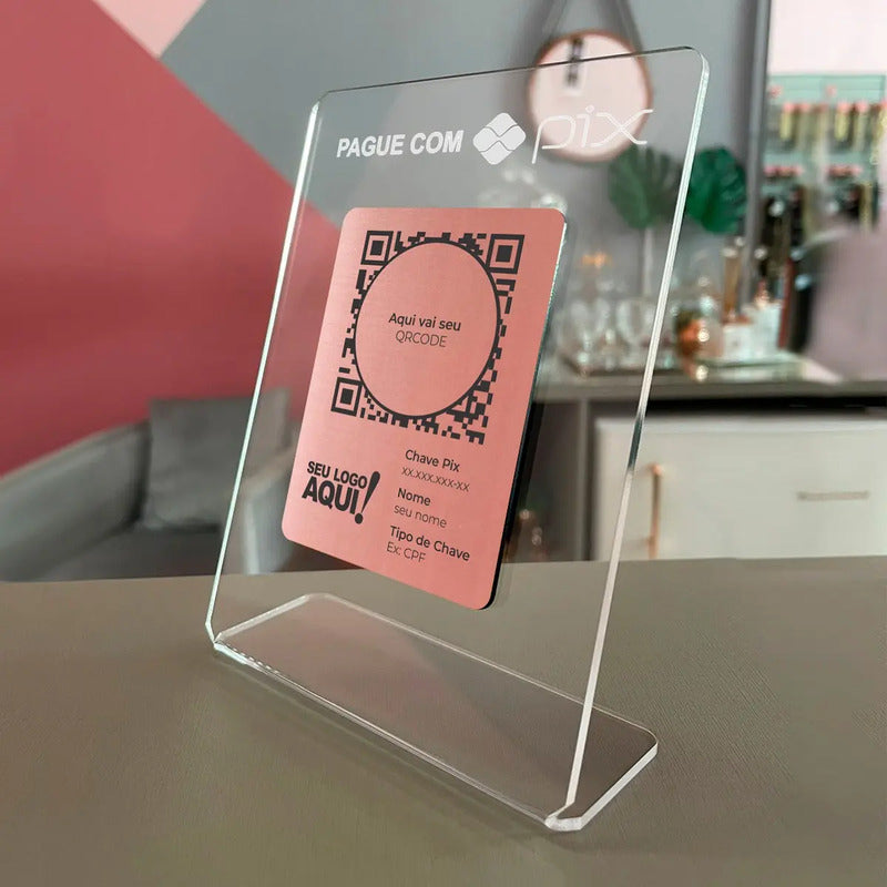 Placa Pix Para Pagamento Qrcode Em Acrílico