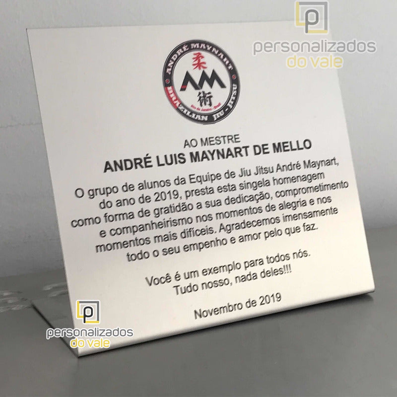 Placa De Homenagem Em Inox