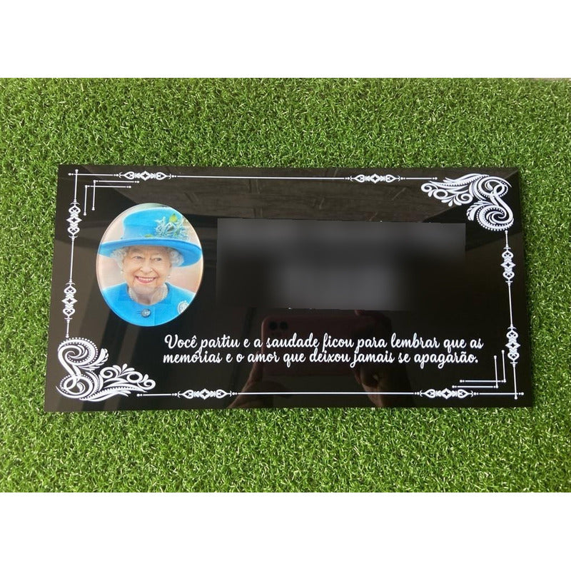 Placa Túmulo Jazigo Lápide Cemitério Acrílico Foto Impressão