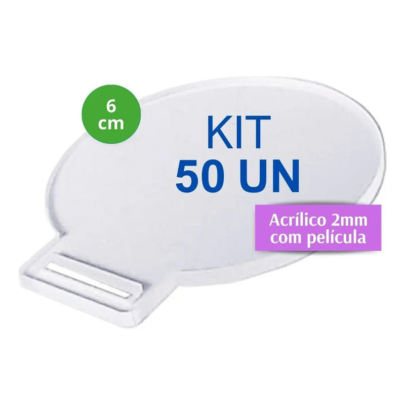 Medalha De Acrílico Redonda 2mm Lisa Kit 50 Un 6cm