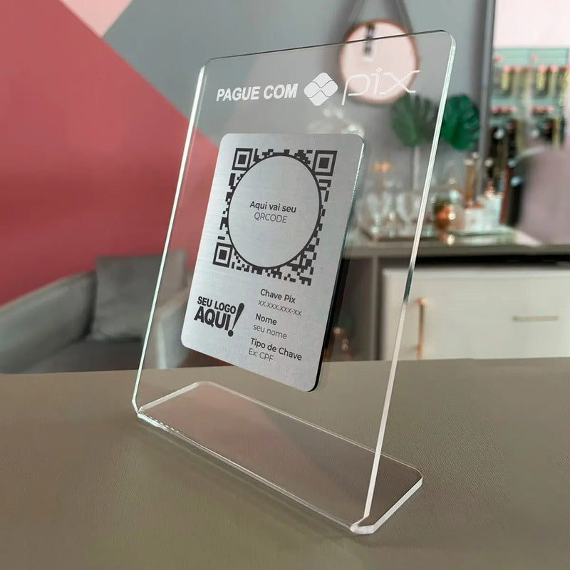 Placa Pix Para Pagamento Qrcode Em Acrílico