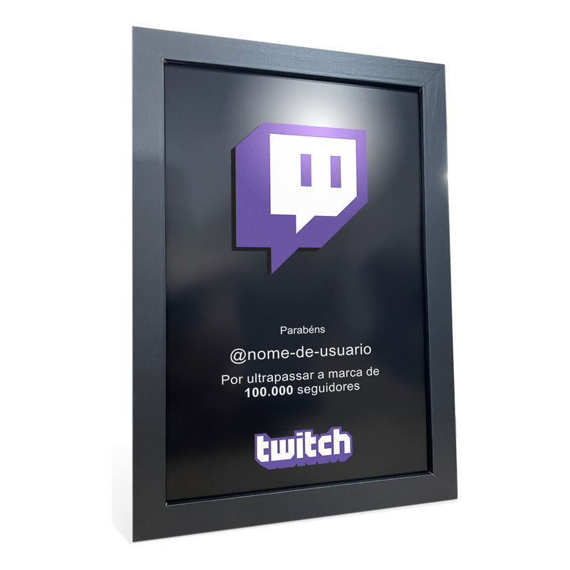 Quadro Placa Twitch Personalizado Inscritos + Nome