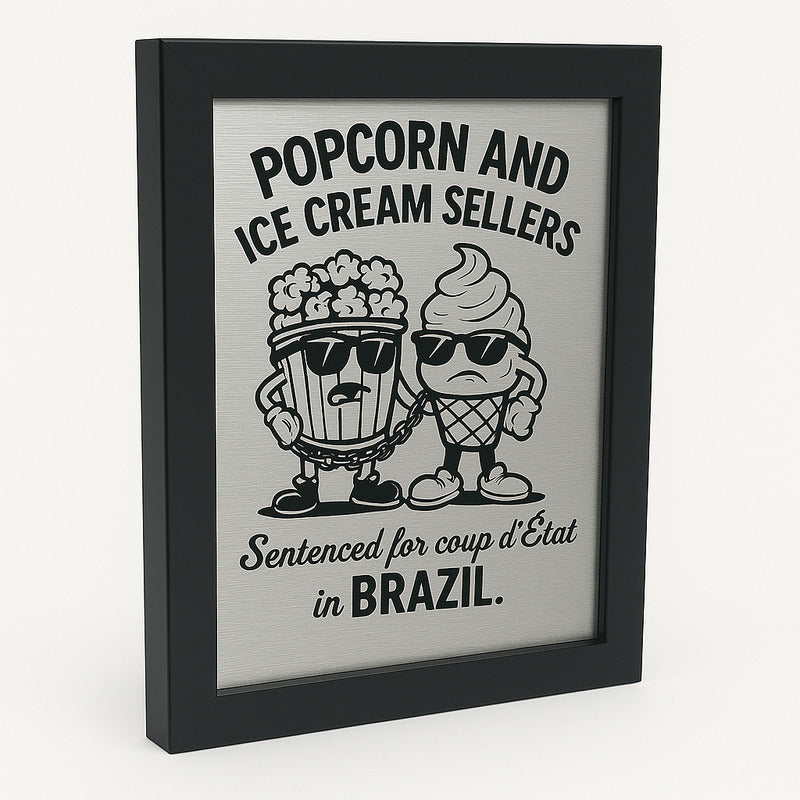 Placa Decorativa Popcorn And Ice Cream