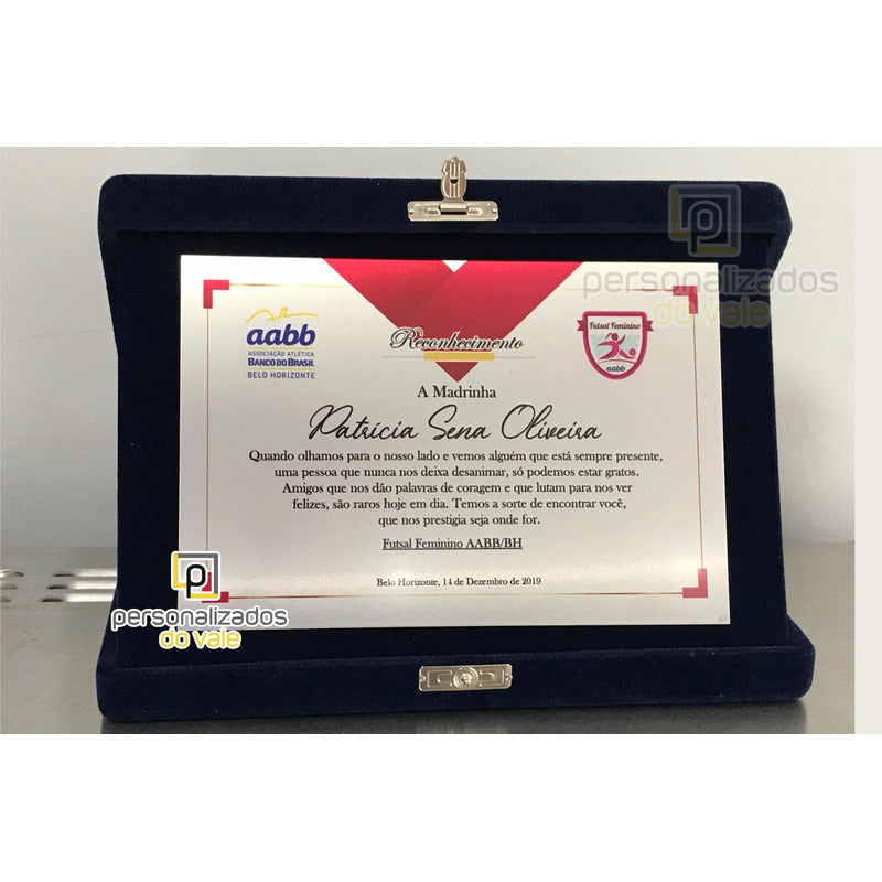 Placa De Homenagem Aço Inox