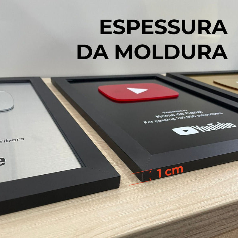 Quadro Placa Youtube Personalizado Inscritos + Nome Do Canal