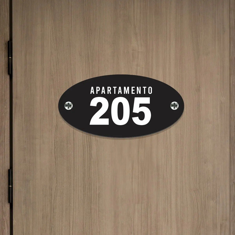 Placa Acrílico Personalizada Porta Quarto Hotel Pousada 4un