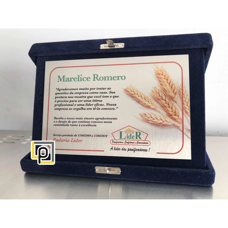 Placa De Homenagem Com Estojo