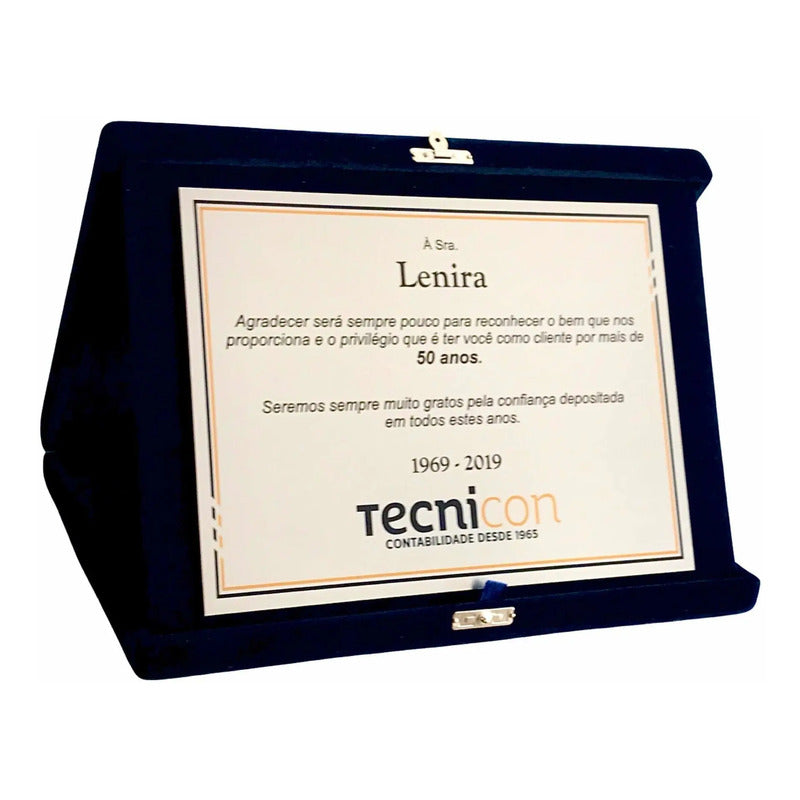 Placa De Homenagem Personalizada - Personalizados Do Vale