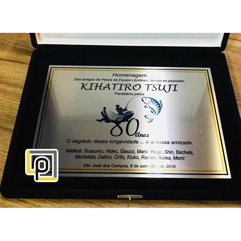 Placa De Homenagem Com Estojo