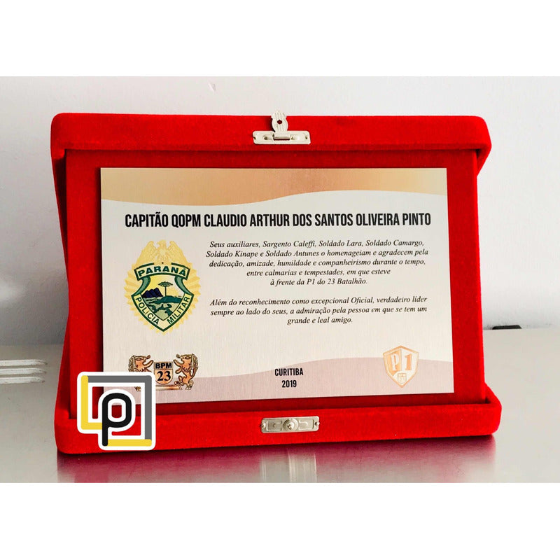 Placa Homenagem Polícia Placa De Homenagem