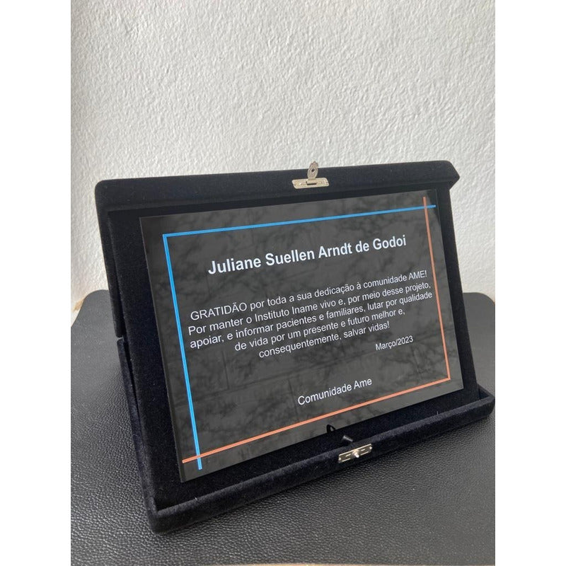 Placa De Homenagem Agradecimento Gratificação Personalizada