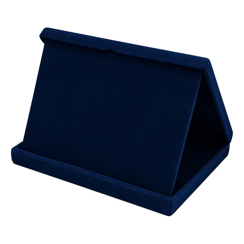 Estojo De Veludo P/placa De Homenagem 18x12cm C Aba - Azul