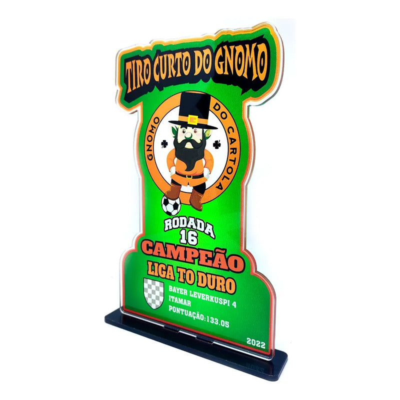 Troféus Personalizados Em Acrílico - 20x10cm  Azul E Branco