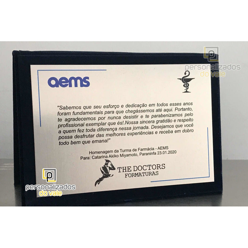 Placa De Homenagem / Engenheiro / Psicólogo / Advogado /