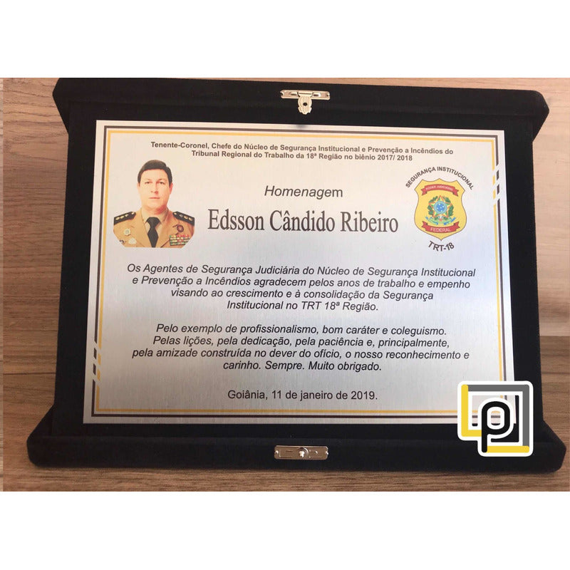 Placa Homenagem Polícia Retangular