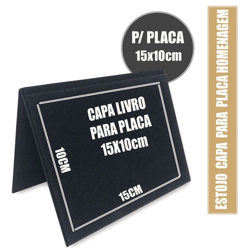 Estojo De Veludo Tipo Capa Placa De Homenagem 10x15 - Preto