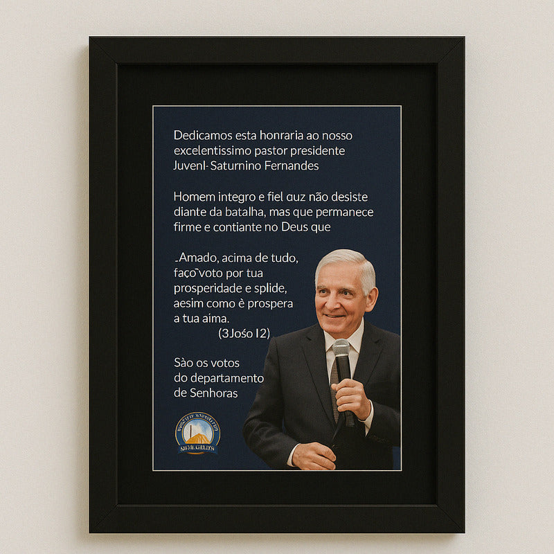 Placa De Homenagem No Quadro Texto Personalizado Com Foto