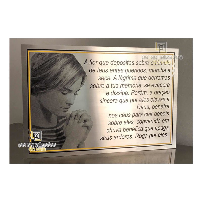 Placa Póstuma Em Aço Inox 40x25