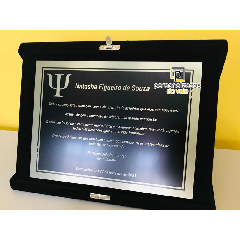 Placa De Homenagem Dourada