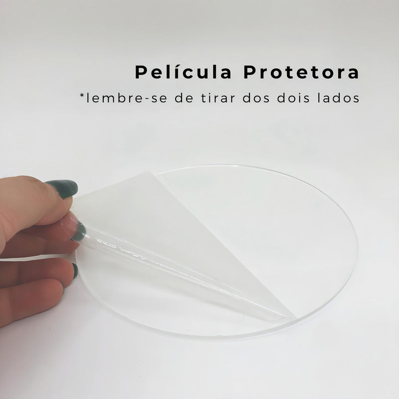 Kit 10 Base Redonda Acrílico Transparente 14cm Para Biscuit