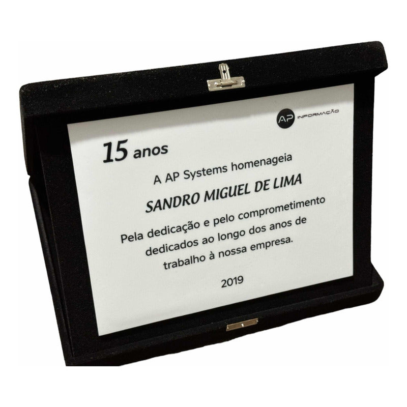 Placa De Homenagem No Acrílico Branco