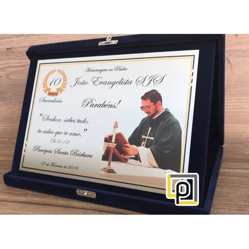 Placa Homenagem Padre, Pastor, Diácono, Médico Placa De Homenagem