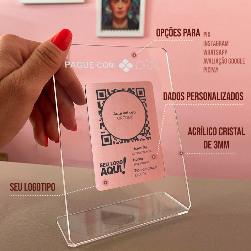 Placa Pix Para Pagamento Qrcode Em Acrílico