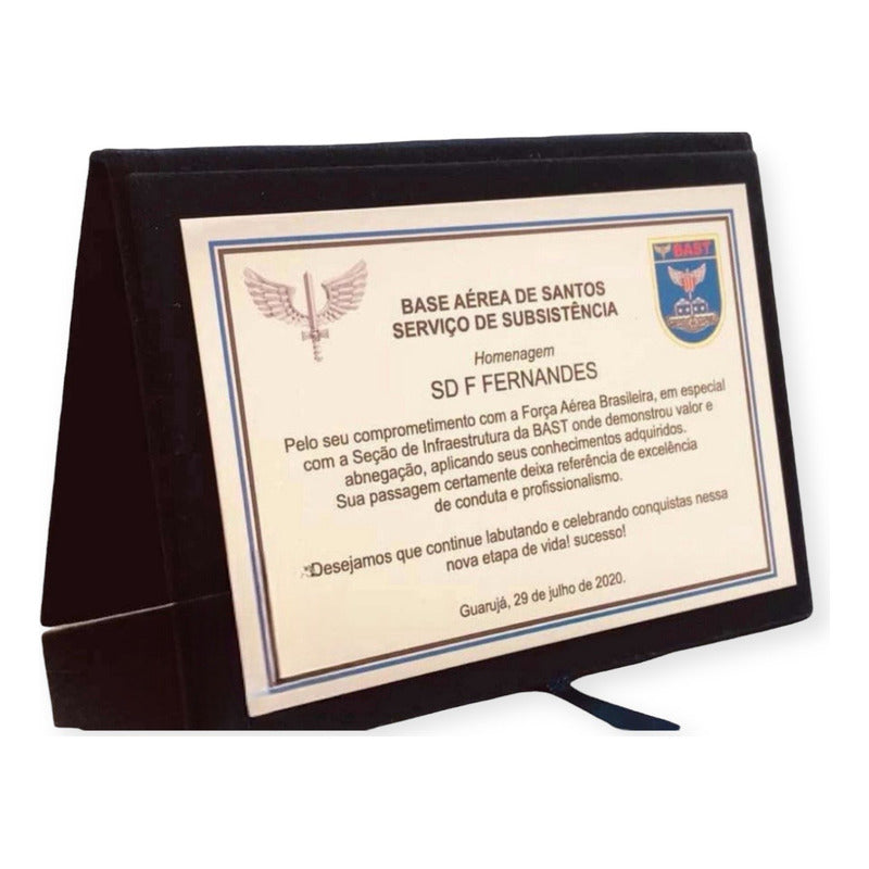 Placa De Homenagem Personalizada Inox Capa De Livro 17x12cm