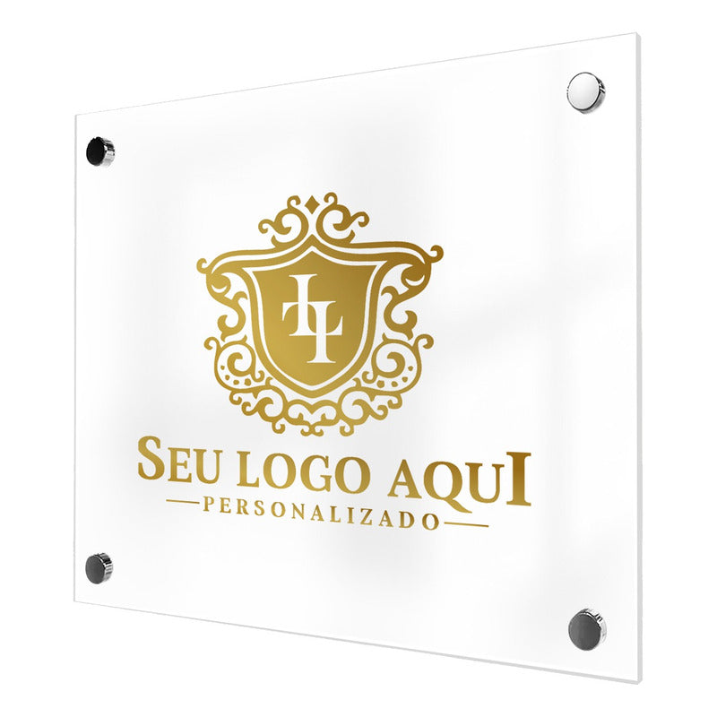Placa Personalizada Logo Marca Em Acrílico 40 X 40 Cm