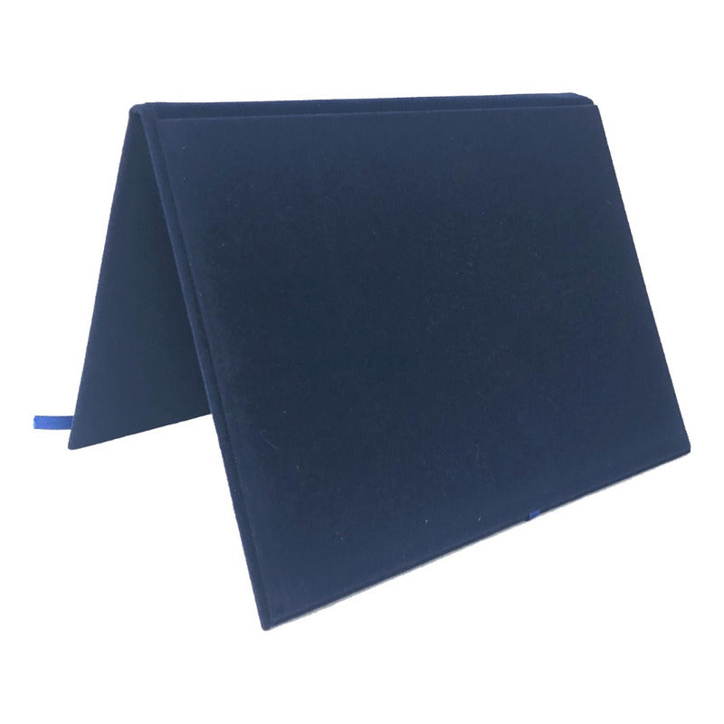 Estojo De Veludo Tipo Capa Placa De Homenagem 10x15 - Azul