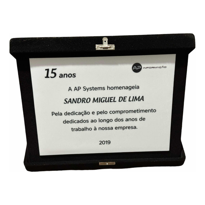 Placa De Homenagem No Acrílico Branco