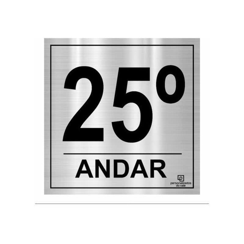 Placa Identificação Prédio Prata E Preto