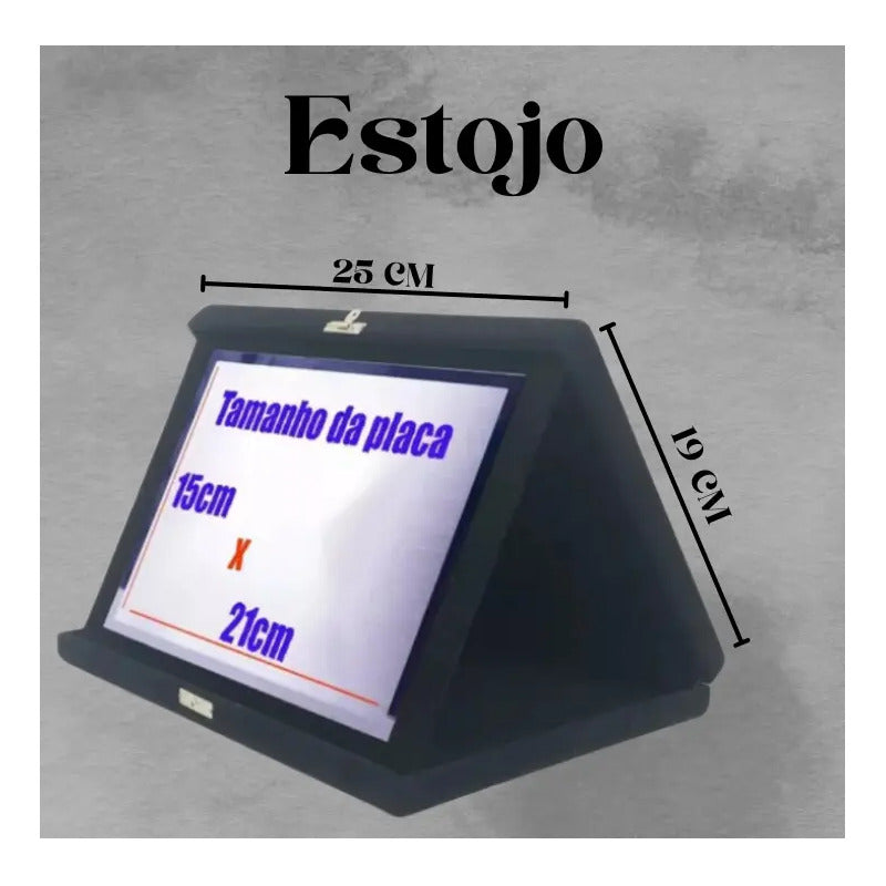 Estojo De Veludo P/placa De Homenagem 21x15 C Aba - Preto