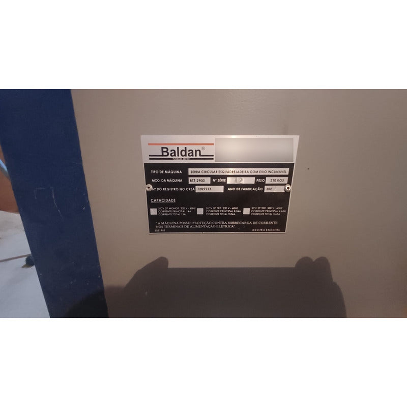 Esquadrejadeira Baldan Impecável 220v