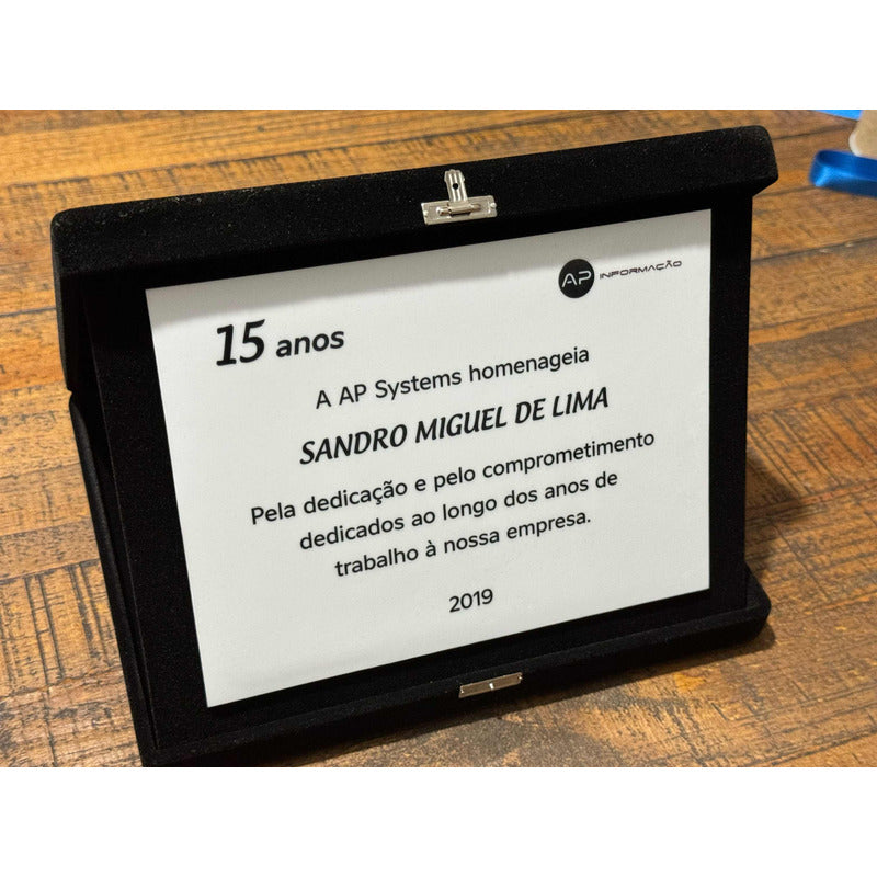 Placa De Homenagem No Acrílico Branco