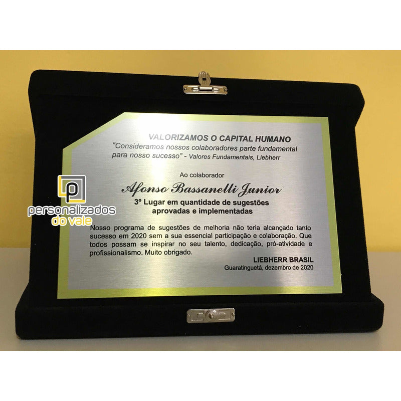 Placa De Homenagem - Envio Imediato